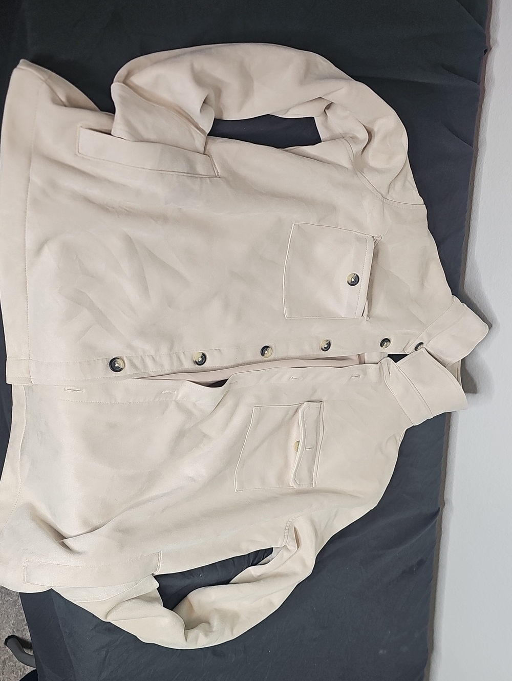 Women's Cream Utility Button-Front Jacket